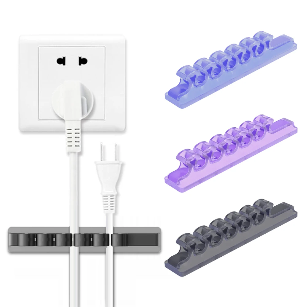 

Silicone USB Cable Organizer Holder Office Desktop Tidy Management Clips Holder for Mouse Keyboard Line Webcam Wire Cable Winder