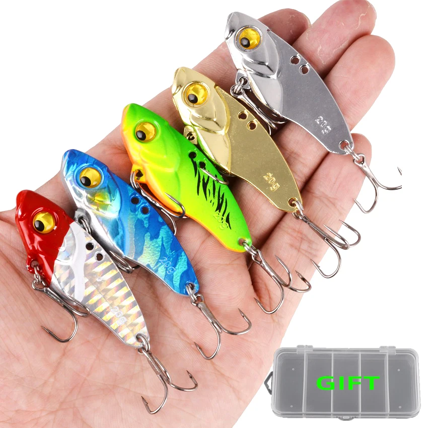 

5pcs/box 3D Eyes Metal Vib Blade Lures 5/7/10/15/20G Sinking Lure Vibration Baits Artificial Vibe for Bass Pike Perch Fishing