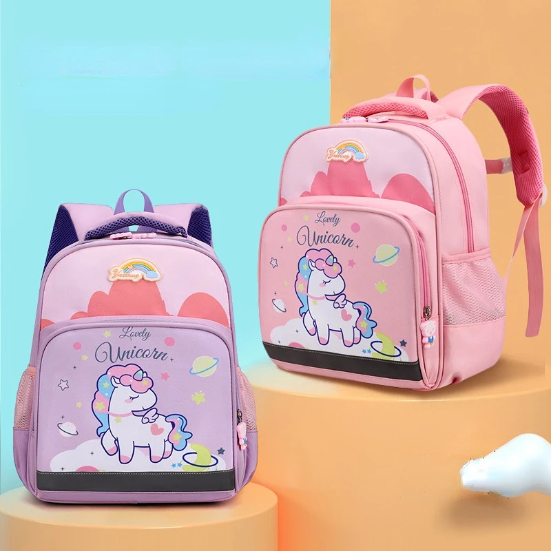 2023 New Fashion Cartoon Lovely Unicorn Dinosaur Kids Backpack for 1-3 Grade Light Ridge Protection Load Reduction Backpacks