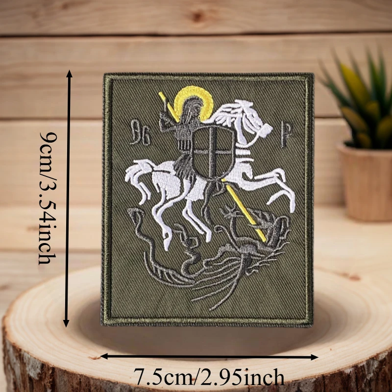 Фото Нашивка с вышивкой Saint George Knight, тактические нашивки на липучке для одежды, значок боевого моря, декоративная наклейка на рюкзак, повязка на руку №4