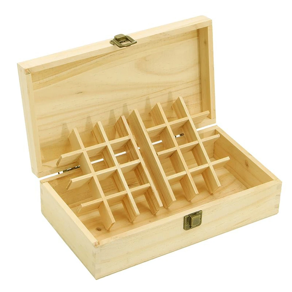 

25 Bottles Essential Oil Storage Case Box Nailpolish Storage Bag Portable Perfume Bottle Organizer Wooden Carrier Case 5/10/15ml