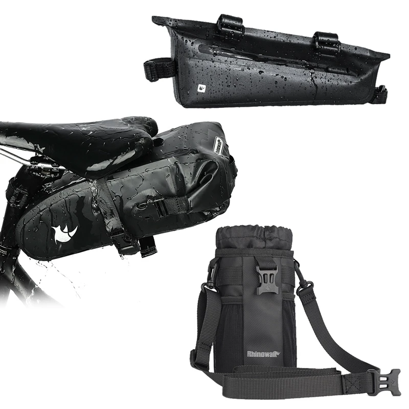 Rhinowalk Bike Bag Set MTB Cycling Bicycle Bags Top Tube Front Frame Bag Water Bottle Handlebar Bag Travel Tail Saddle Bag