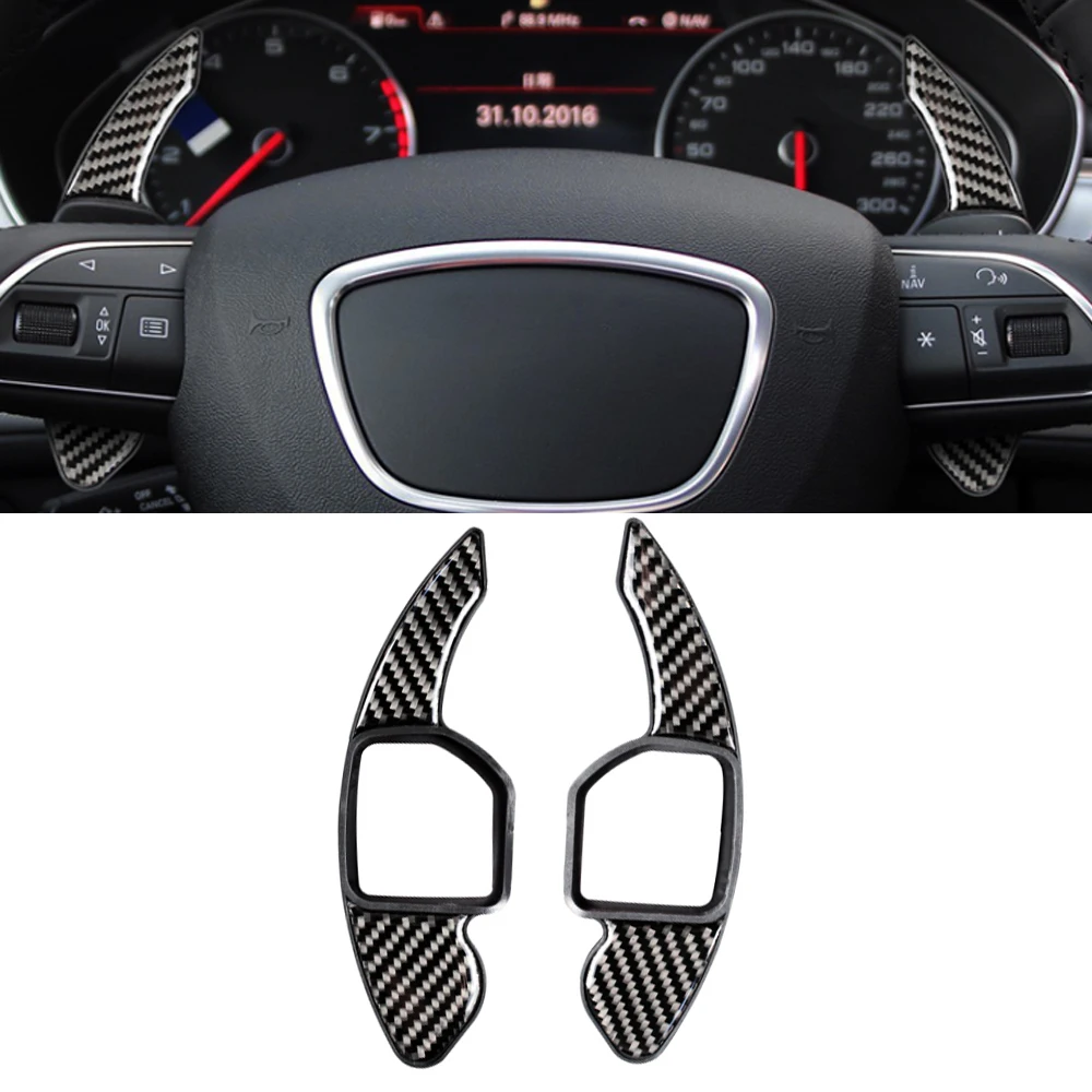 

Car Accessories for Audi Q7 Q5L A3 A5 A4L A6l Q5 Q3 A7 TT TTS Carbon Fiber 2pcs Car Steering Wheel Shift Paddle Shifter Extended