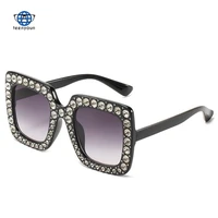 teenyoun new color express popular luxury brand fashion sunglasses square frame diamond womens sun glasses