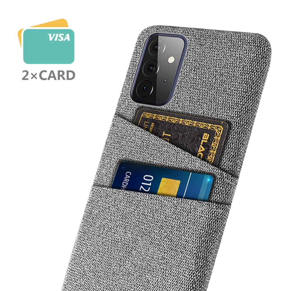 

For Samsung Galaxy A72 4G Case Luxury Fabric Dual Card Phone Cover For Samsung A72 A 72 4G SM-A725F A725M Coque Funda