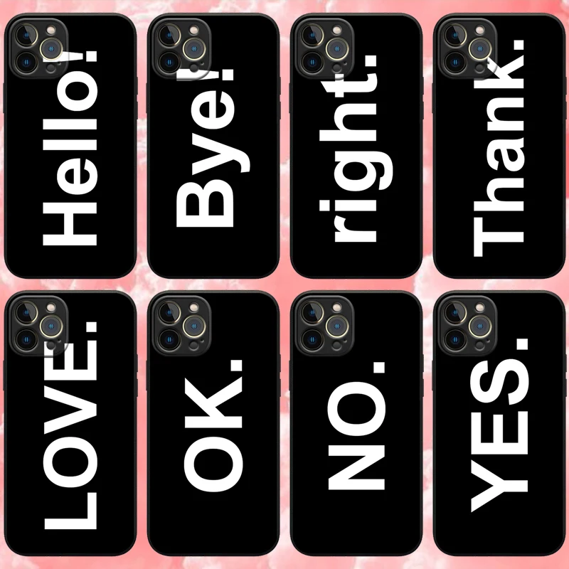 

Fashion Luxury Greeting Letters Phone Case for Iphone 11 12 13 Pro Max Mini XR XS 8 X 7 6 6s Plus SE Soft Silicone Cover Fundas