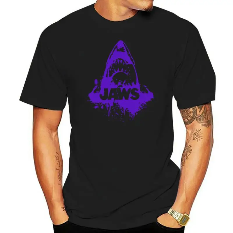 

JAWS Men's Short Sleeve T-Shirt NEON MINT HEATHER PURPLE Cartoon t shirt men Unisex New Fashion tshirt free shipping