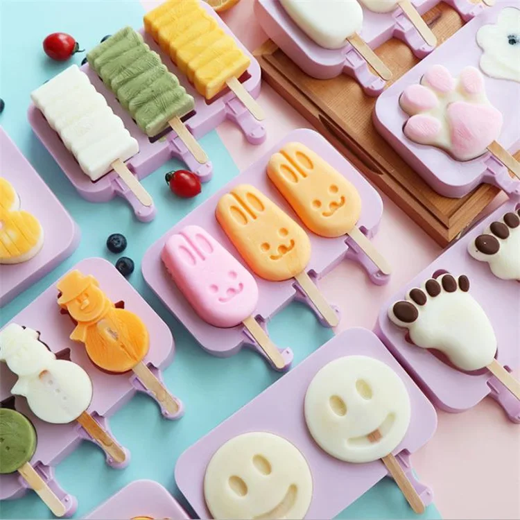 

Ice cream mold home homemade silicone ice cream sorbet popsicle sharpener children diy cartoon cheese stick tool