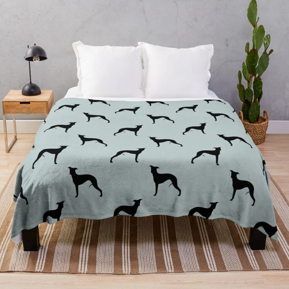 

Whippet Silhouette(s) Throw Blanket cotton knit blanket