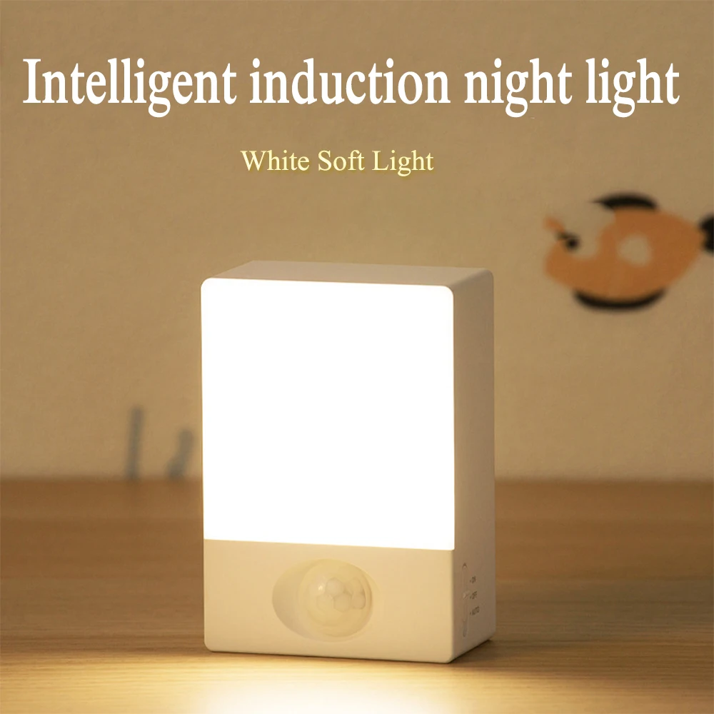 

LED Night Light Smart Sensor Bedroom Table Light Living Room Corridor Wall Lights USB Night Lamp Soft White Light Eye-protection