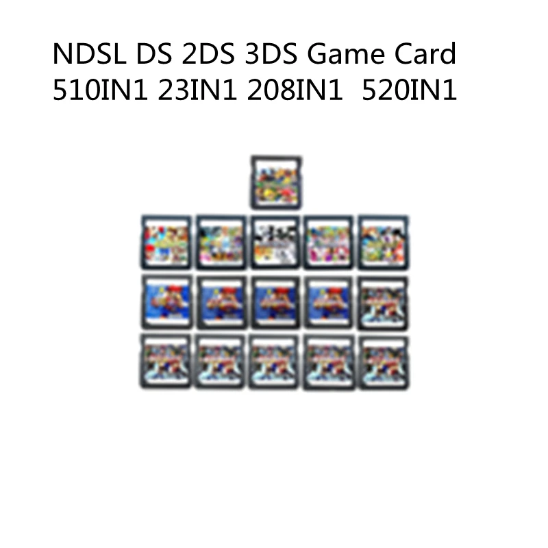 

All in 1 Video Game Compilation Cartridge Console Card For Ninte NDS 2DS 3DS NDSL 208IN1 520IN1 23IN1 502IN1 486IN1 510IN1