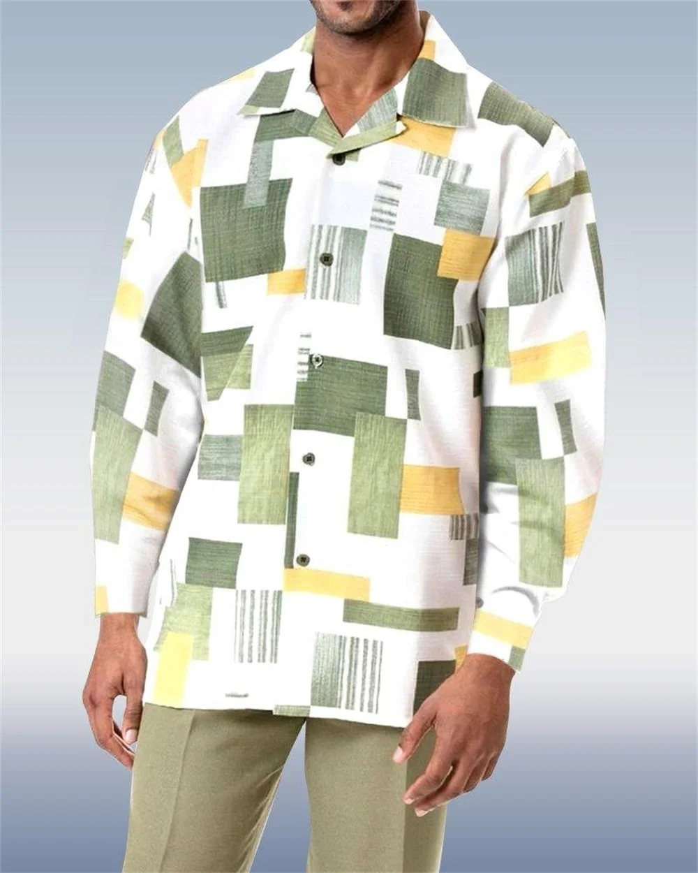 Men's shirt new casual hiking outdoor sportswear men's fashion trend printed shirt men's casual two-piece suit novelty 2023 new