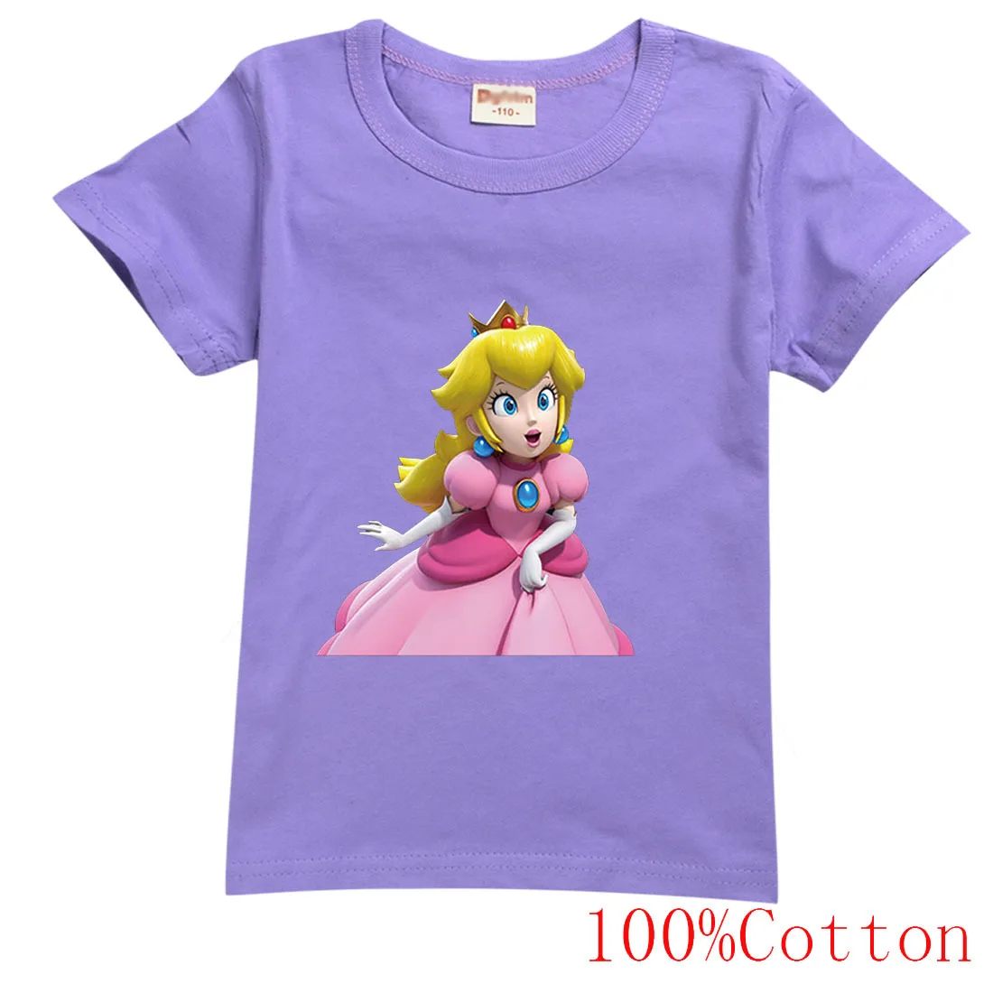 

Children princess peach Clothes Kids Summer Fashion T-shirt Baby Boys Cartoon Tshirts Toddler Girls Short Sleeve Casual Tops