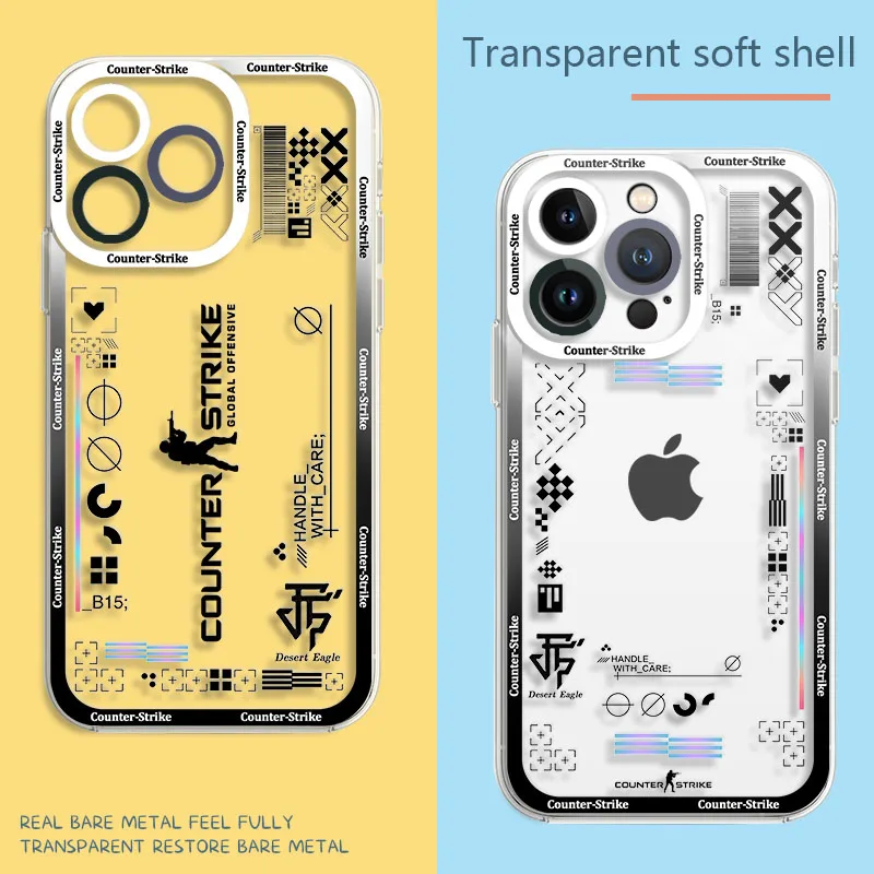 

Counter Strike CS GO Clear Case For iPhone 14 Pro Max 13 12 11 Pro Max Mini XR XS X 8 7 6 6S Plus SE 2020 Soft Silicone Cover