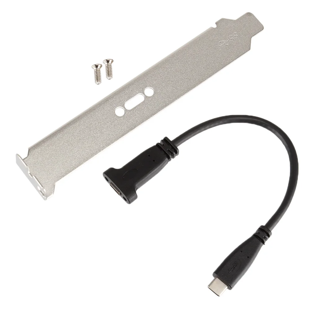 

USB 3.1 Type C Male To Female Extension Data Cable With Panel Mount Screw Hole