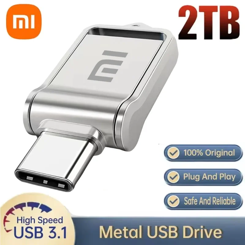 Металлический флэш-накопитель Xiaomi 2 ТБ высокоскоростной 1 USB-накопитель 512 ГБ 256