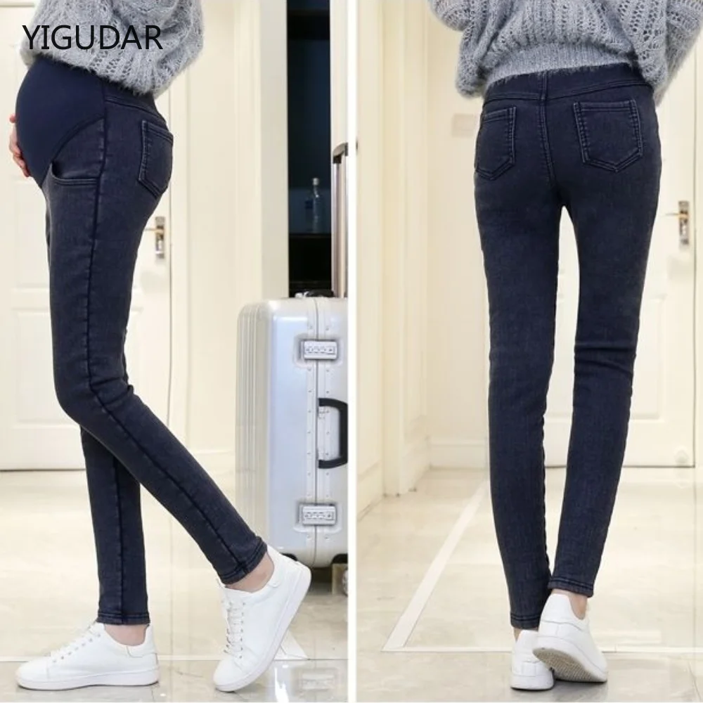 Skinny Maternity Clothes Pregnancy Clothes Pregnant Women Stretch Denim Pants Leggings Mom Clothing Trousers 2022 Spring Winter