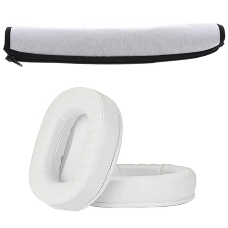 

Ear Cushions Memory Foam Earpads Cover For ATH M50X Technica M40X M30X M20 White & Protector Headband Cover Cushion