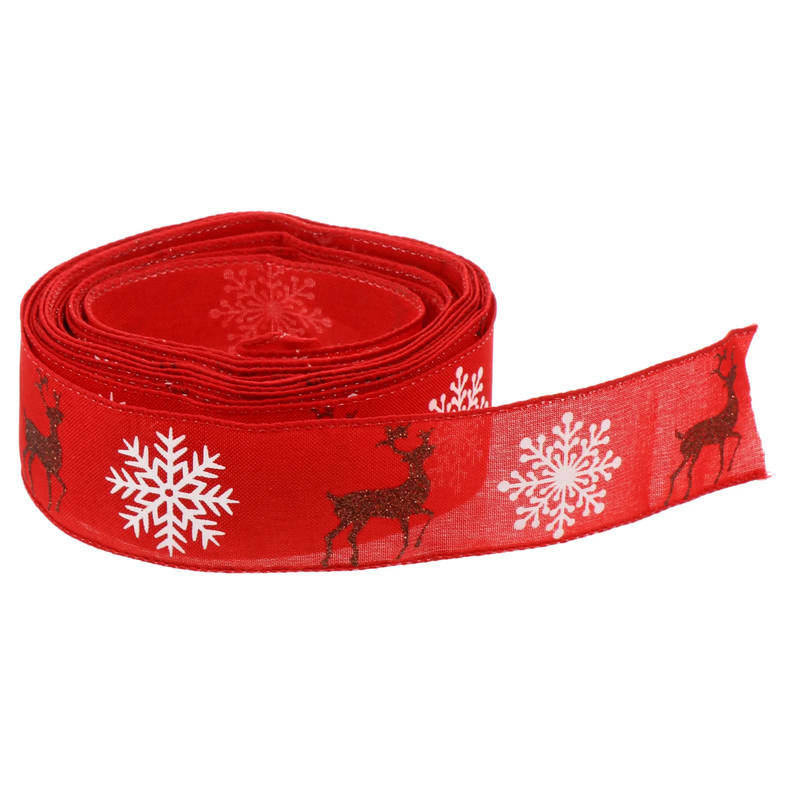 

Burlap Garland Ribbon Crafts Packing Box DIY Bow Accessories Xmas Snowflake Ribbons Decorate Gift Wrapping Strip Polyester