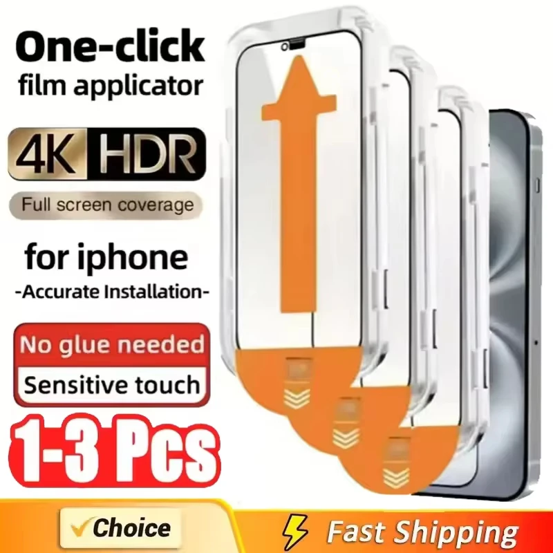 Фото Защитное стекло 8K HD для iPhone 18, 17, 16, 15, 14, 13, 12, 11 Pro Max, Mini, Air, 16e, 7, 8 Plus, SE, XR, XS, X, полное покрытие экрана №1