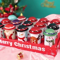santa hat tinplate candy storage jar christmas gift tea sundries organizador holiday accessories free shipping items kawaii caja