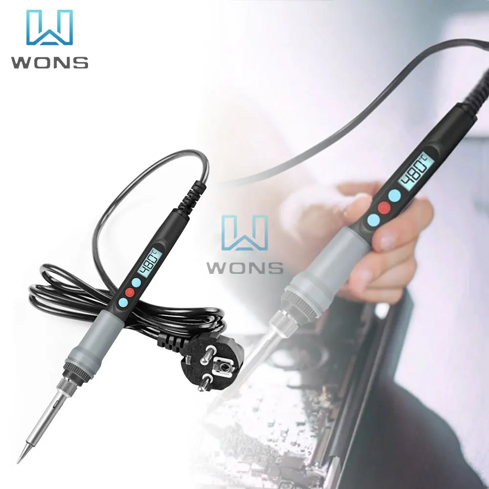 

Электрический паяльник 90 Вт, цифровая регулировка температуры, автоматический сон, внутренний тепловой керамический нагреватель, Портативные Сварочные инструменты из олова