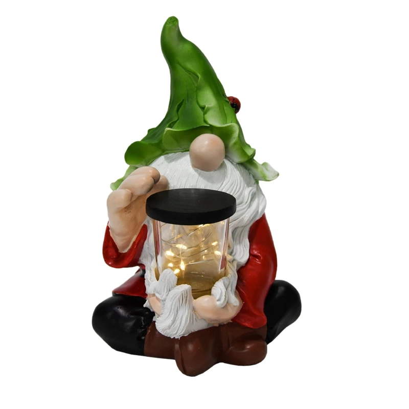 

Outdoor Fun Garden Gnomes, Christmas Tomte Gnome Carry Solar Light Jars, Garden Decor Figures Outdoor Garden Lights