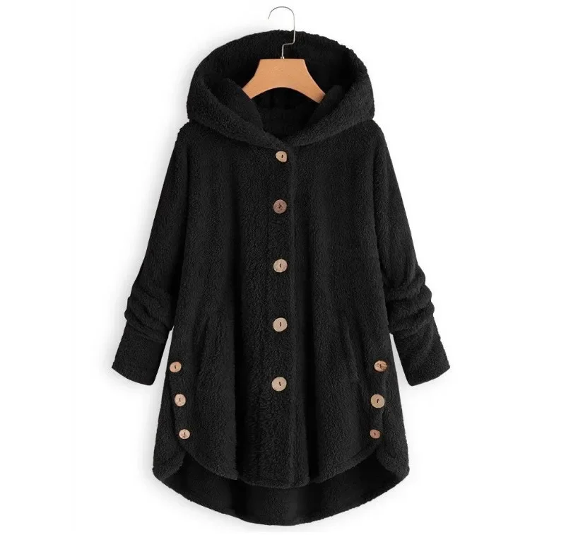 Women Autumn Winter Coat Warm Teddy Bear Wool Jacket Female Plush Hooded New Women's Coats Solid Color