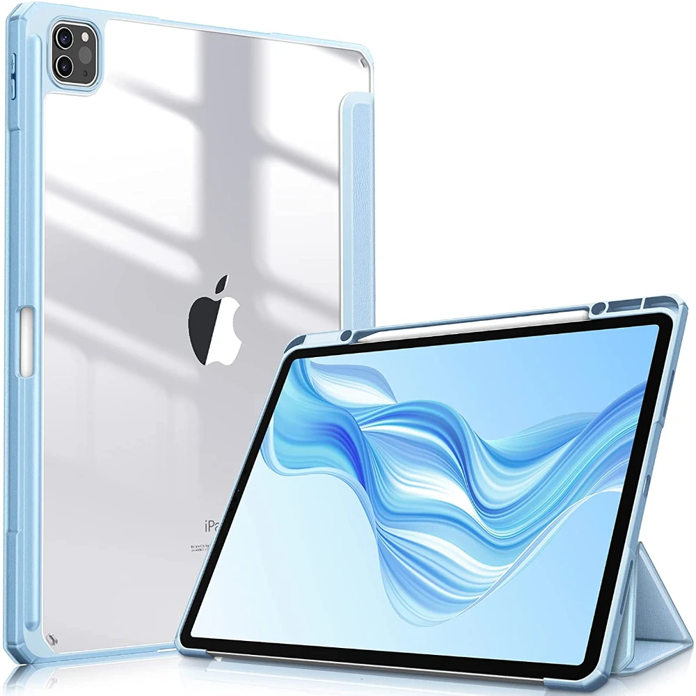 

For iPad Pro 11 12.9 Case 2020/2018 Pro 2021 12 9 Air 4 10.9 Case Apple Pencil Holder Support Wireless Charging Cover Air 4 2020