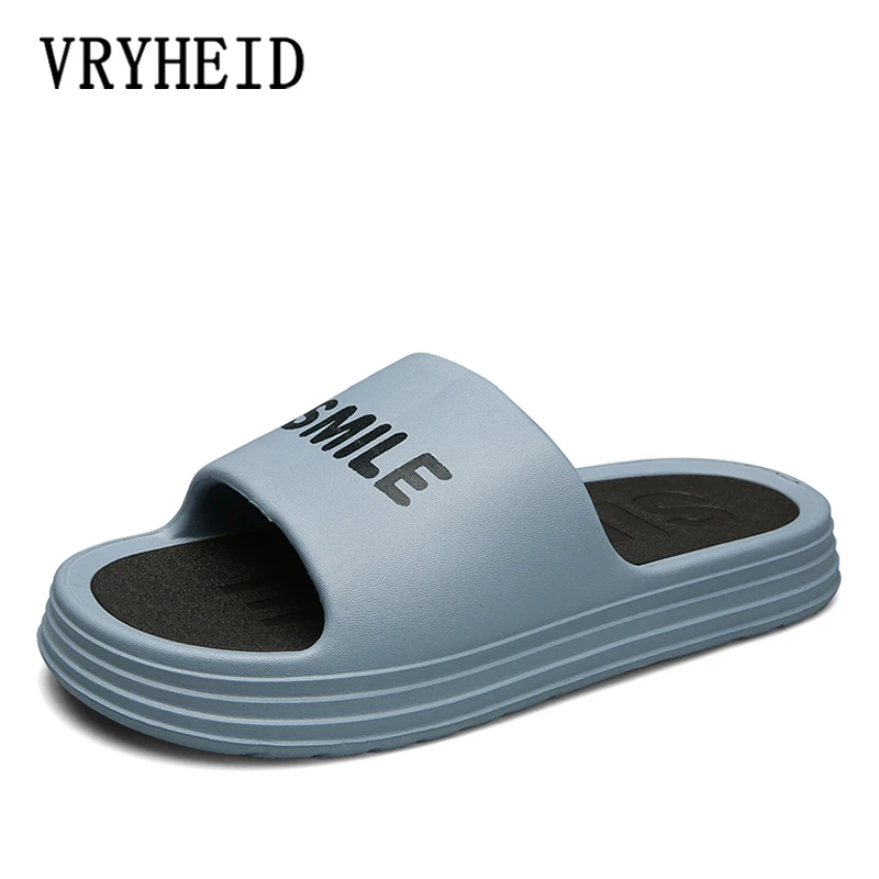 

VRYHEID New Men's Slippers Summer Casual Sports Platform Non-Slip Beach Pool Shoes Home Slippers for Indoor Outdoor Slide Sandal