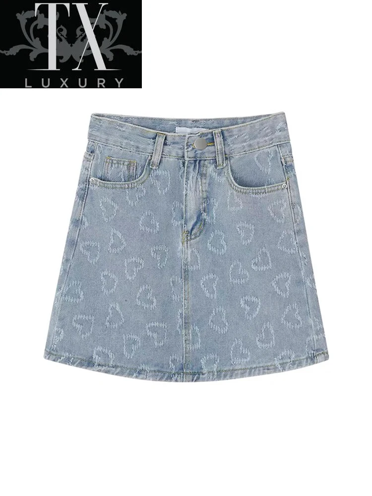 

Casual Denim Mini Women Summer 2022 High-Waiste Harajuku Y2k Pleated Skirt Blue Japanese Korean Style Fashion Clothing New