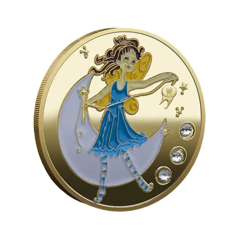 

Tooth Fairy Gold Plated Commemorative Coin Creative Kids Tooth Change Gifts Physical Metal Coin Crypto Commemorative Coin