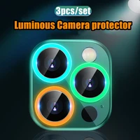 luminous camera lens protector on for iphone 12 13 pro max 12mini tempered glass for iphone 11 pro max 13mini camera protector
