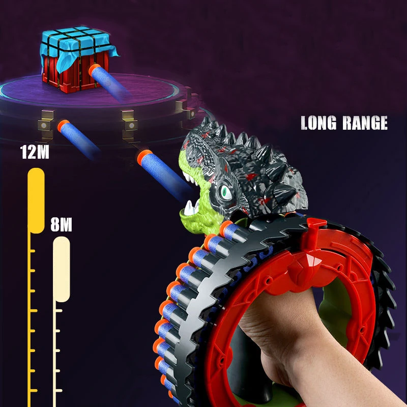 

Children's Dinosaur Bracelet Electric Tandem Soft Ammunition Gun Large Capacity Competitive Shooting Soft Ammunition Toy Pistol