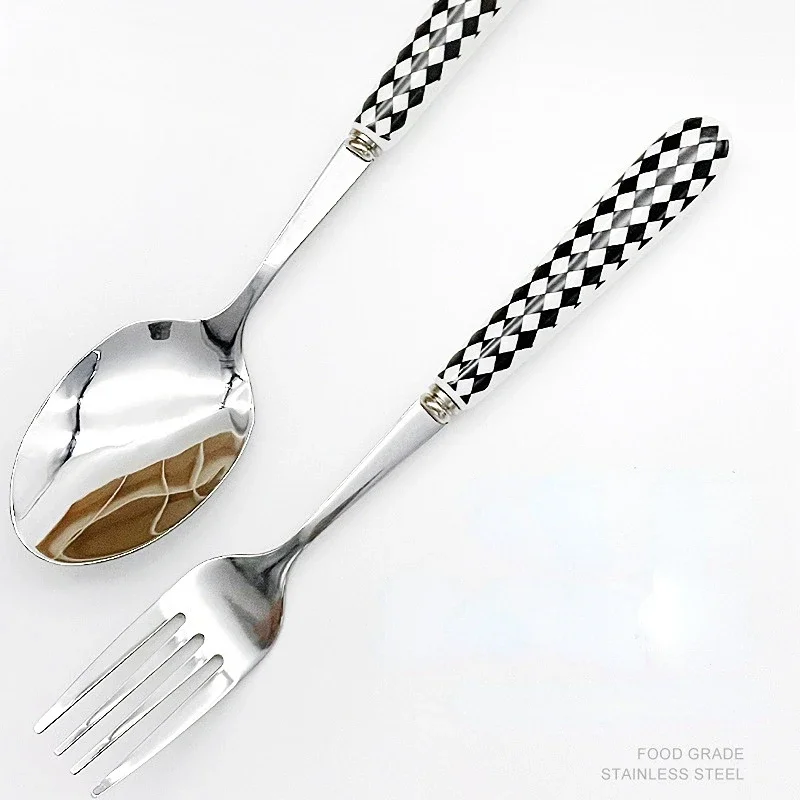 Набор столовых приборов с керамической ручкой дорожный набор вилкой и ложкой