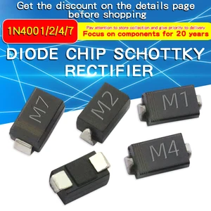 100Pcs SMD Fast Switching Schottky Diode Assorted Kit Set M7 1N4007 M4 1N4004 M1 1N4001 M2 1N4002 Schottky Diode Set Pack