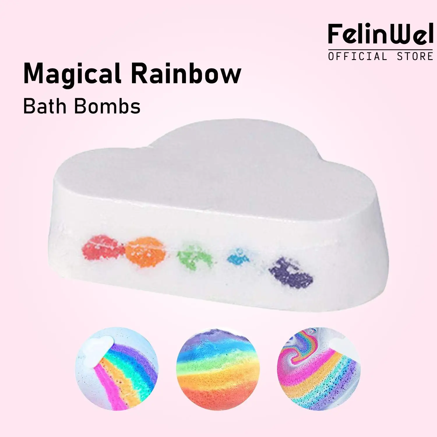 

FelinWel-радужные Бомбочки для ванны для женщин, подарочный набор, масло ши и кокосового масла, Увлажнение сухой кожи