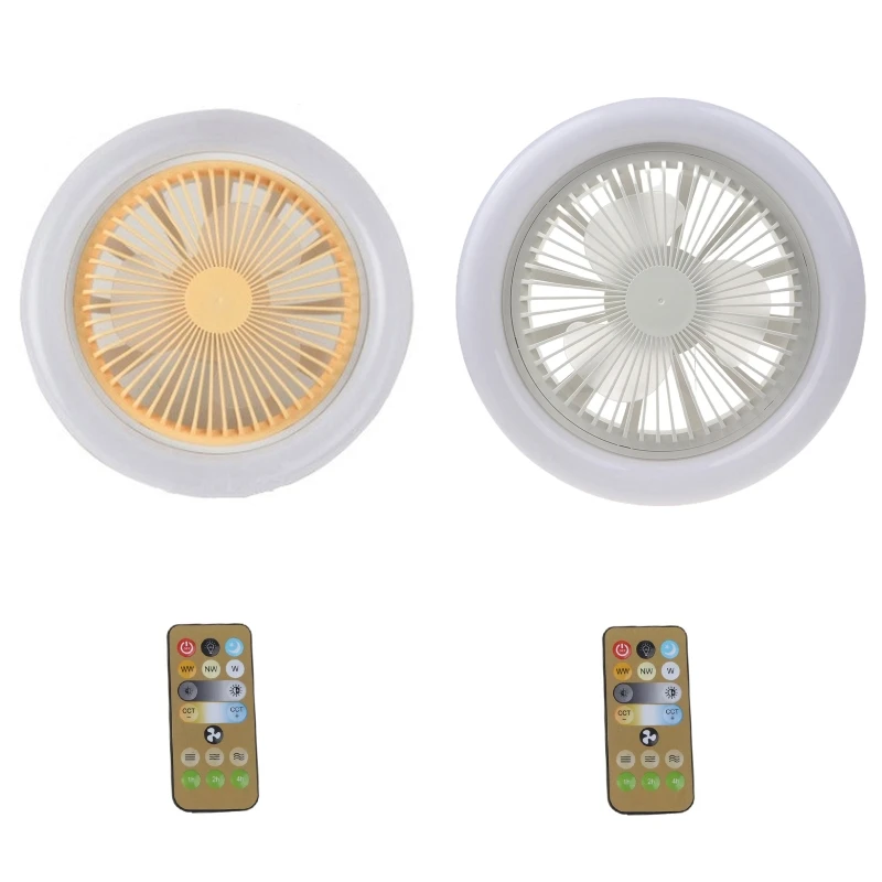 

E27 LED Fan Lamp Ceiling Fan 3-Color Light for Home Office Bedroom Kitchen