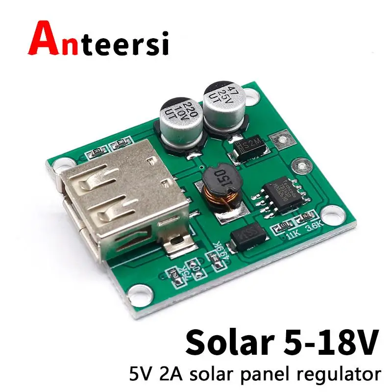 

Блок питания с солнечной панелью, 5 В, 2 А, контроллер заряда USB, регулятор напряжения, высококачественный стабилизатор напряжения с USB, распре...