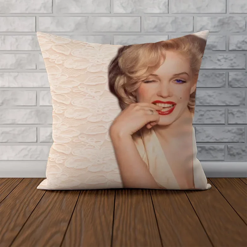 M-Marilyn Monroe Квадратная Наволочка 40x40 Декоративная Хлопковая Для Автомобильного