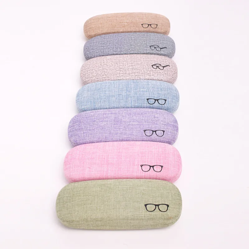 

Fold Glasses Case Hard Shell Linen Fabrics Eyewear Cases Cover Protective for Men Women Sunglasses Eyeglasses Box