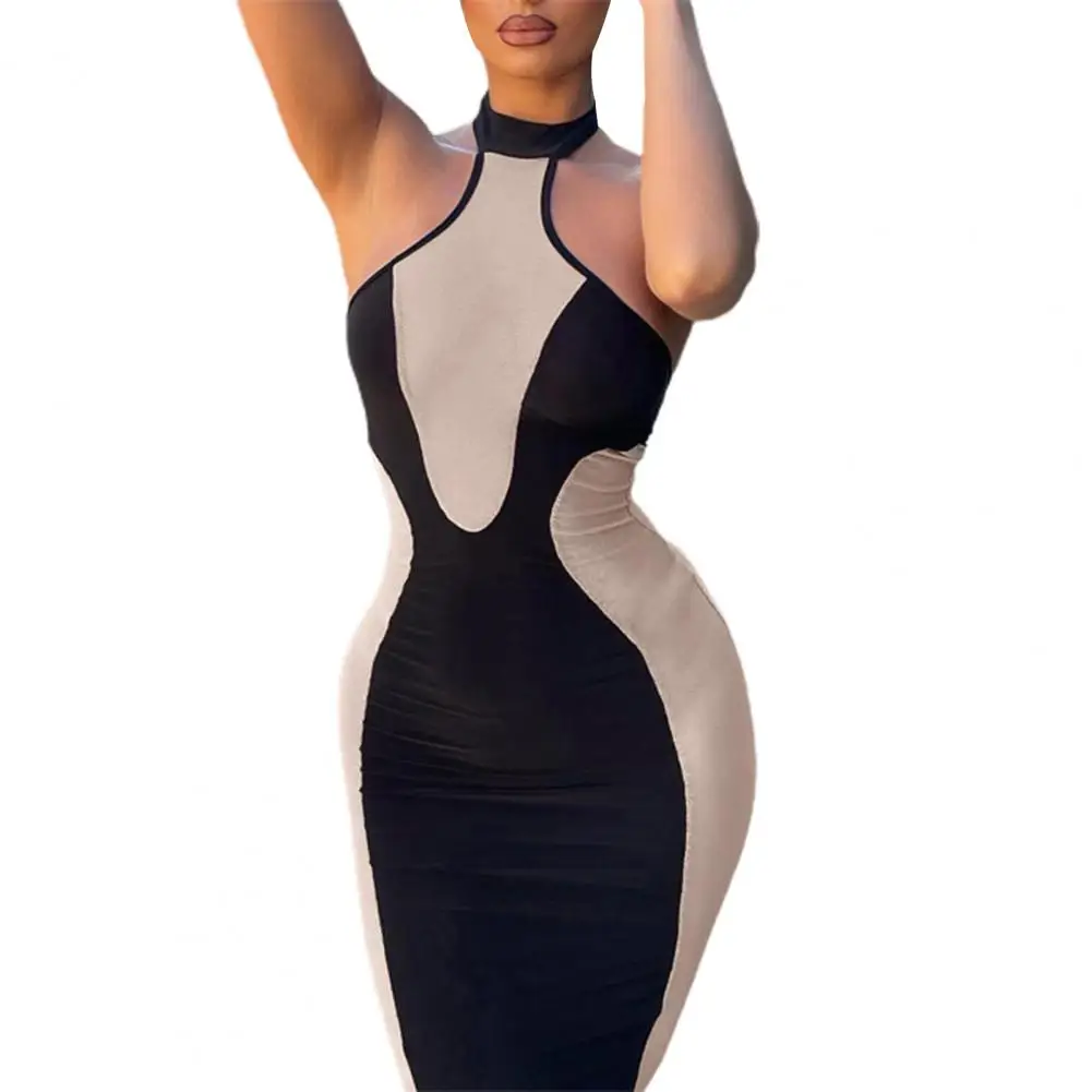 

Sexy Bodycon Dress Waist Tight Slim Dress Backless Party Maxi Dress Evening Female Clothing