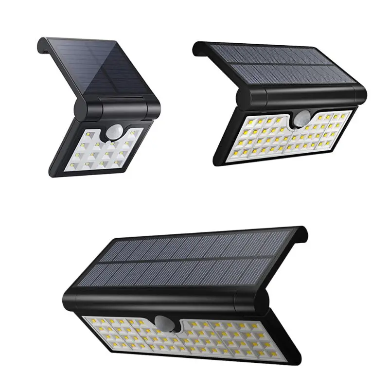 

14/42/58 LEDs Solar Fold Wall Lamp Outdoor PIR Sensor Light Wireless Waterproof 3 Modes Adjustable Angle Security Lighting House