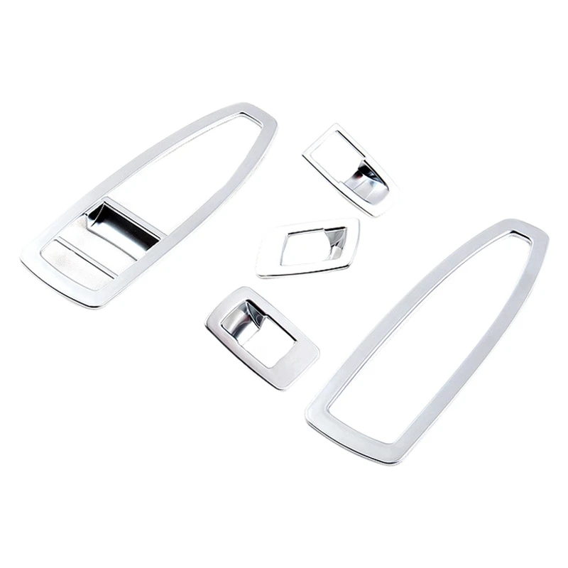 

5Pcs ABS Matt Silver Chrome Door and Window Control Switch Panel Cover for BMW 3 GT X1 X2 1 3 4 Series F48 F20 F30 F31