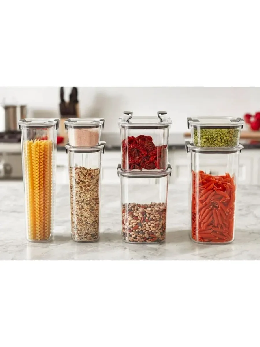 

"Set of 7 Pantry Storage Containers, Airtight Lids "