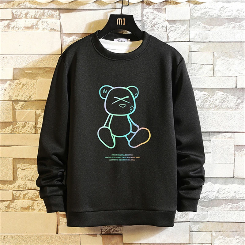 

Новинка, осенняя мультяшная Толстовка KALILEX без пальцев, пуловер унисекс оверсайз, повседневная спортивная уличная одежда, мужская одежда, С...