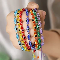 lucky blue turkish eye beads bracelet for woman men braided rope colorful crystal beaded bracelets charm friendship jewelry gift