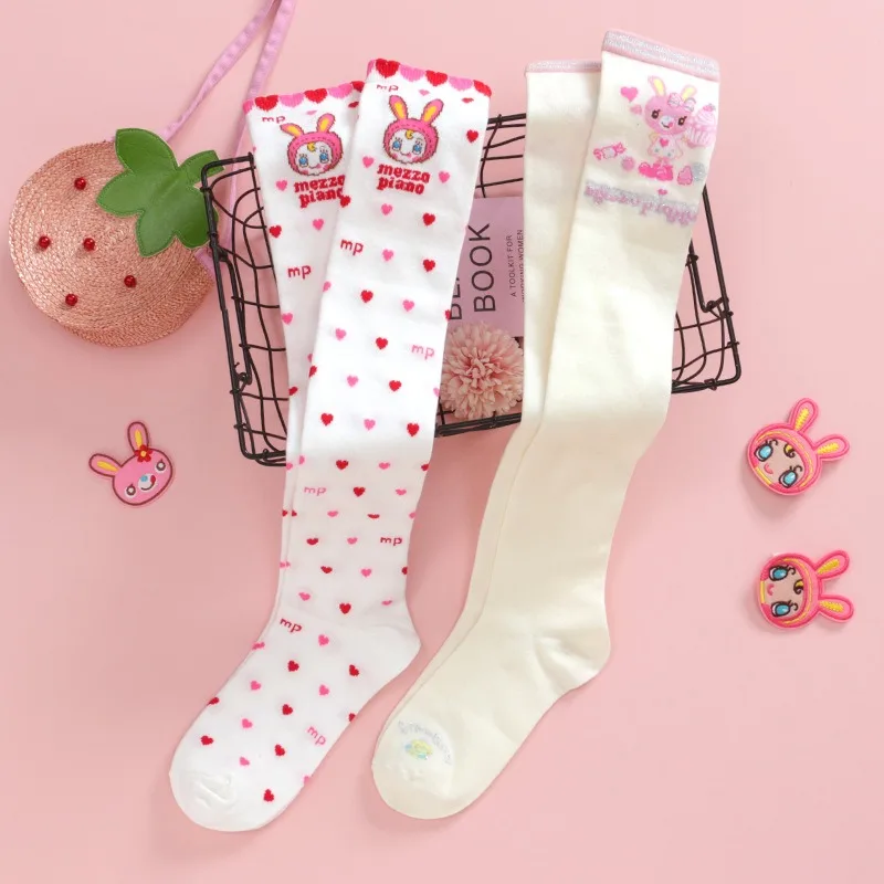 Японские детские носки с рисунком любви маленького кролика кружевные длинные