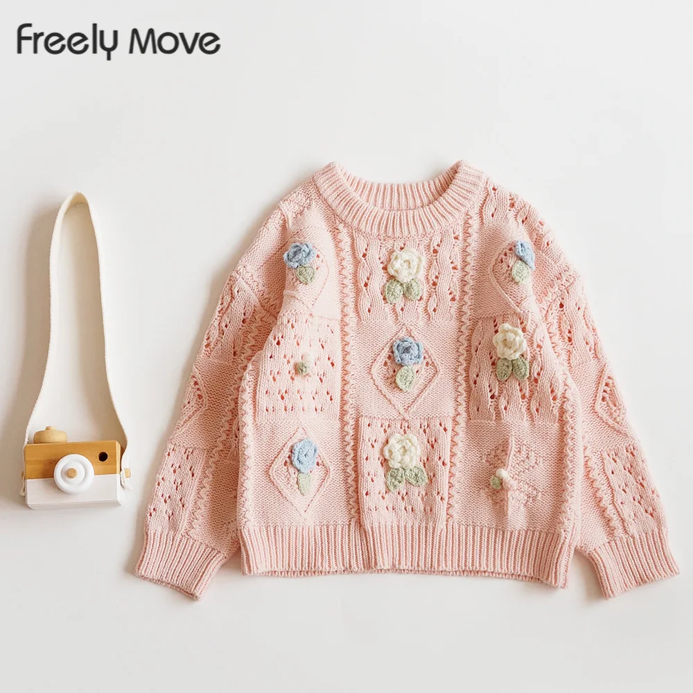 

Freely Move Kids Boys Girls Cardigan Sweaters Spring Autumn Baby Girl Solid Cotton Sweater Boys Children Knitted Kids Sweaters