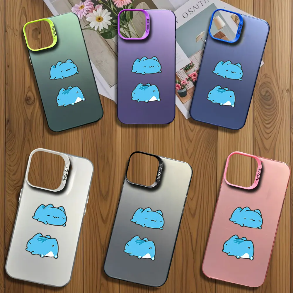 Cute Bugcat Capoo Cartoon Printstream Phone Case for iPhone 12 11 13 IMD 14 15 16 Max Pro Plus Laser Cover